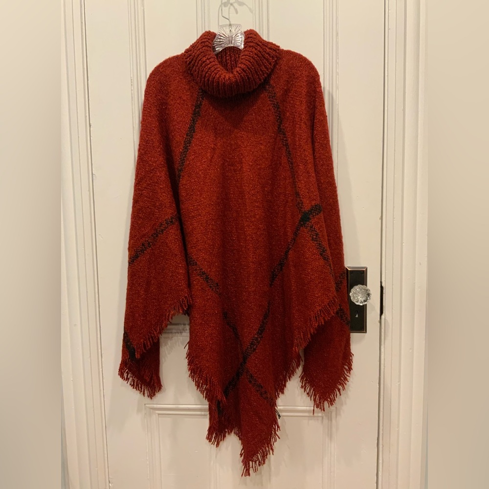 Eclipse Turtleneck Acrylic Poncho - Picture 1 of 3